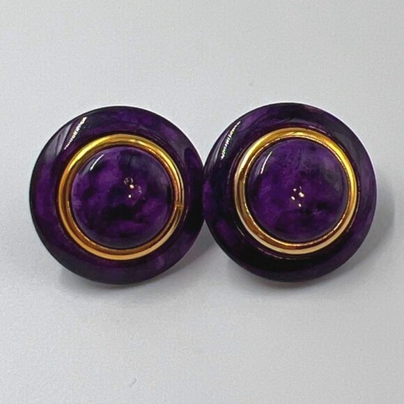 4 Items Earrings Pierced Square Triangle Circle Pink Red Purple Gold Black - Picture 6 of 6